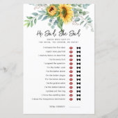 Zonnebloem Hij zei dat ze Vrijgezellenfeest spel z (Voorkant)