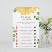 Zonnebloem Hij zei dat ze vrijgezellenfeest spel z (Staand voorkant)