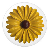 Zonnebloem Hippie Daisy Bloem Bloemen BOHO Geel Keramische Knop (Voorkant)