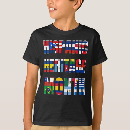 Zonnebloem Hispanic Heritage Maand spaans land T-shirt (Voorkant)
