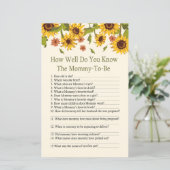 Zonnebloem Hoe goed ken je het baby shower? (Staand voorkant)