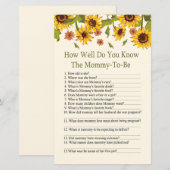 Zonnebloem Hoe goed ken je het baby shower? (Voorkant / Achterkant)