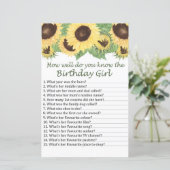 zonnebloem Hoe goed ken je het verjaardagsmeisje? (Staand voorkant)