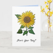 Zonnebloem, hoe is je dag? kaart (Gele Bloem)