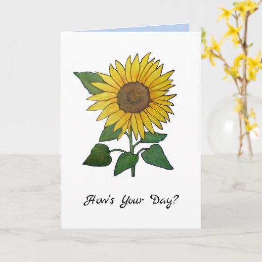 Zonnebloem, hoe is je dag? kaart (Gele Bloem)