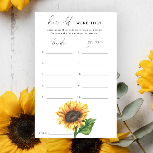 Zonnebloem - Hoe oud waren ze bruids spel (Creator heeft geüpload)