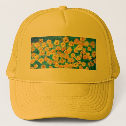 Zonnebloem Hoed Trucker Pet (Voorkant)