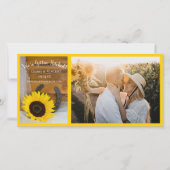 Zonnebloem Hoefijzer Land Western huwelijk Save The Date (Voorkant)