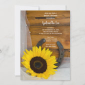 Zonnebloem Hoefijzer Land Western Vrijgezellenfees Kaart (Voorkant)