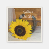 Zonnebloem Hoefijzer Land Western Vrijgezellenfees Servetten (Voorkant)