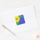Zonnebloem hoek vierkante Stickers (Envelop)