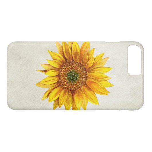 Zonnebloem hoesje. Rustieke gele waterverf Case-Mate iPhone Case (Achterkant (Horizontaal))