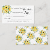 Zonnebloem Hoeveel Kisses voor Mrs Shower-spelkaar Plaatskaartje (Voorkant / Achterkant)