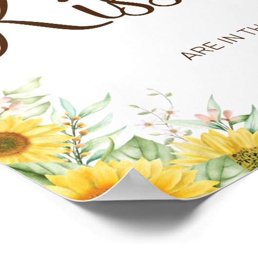 Zonnebloem Hoeveel kusjes Bruidsfeest spelbord Poster (Hoek)