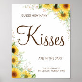 Zonnebloem Hoeveel kusjes Bruidsfeest spelbord Poster (Voorkant)