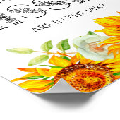 Zonnebloem hoeveel kusjes bruidsmeisjesfeest spel poster (Hoek)