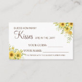 Zonnebloem Hoeveel kussen Vrijgezellenfeest kaarts Plaatskaartje (Voorkant)