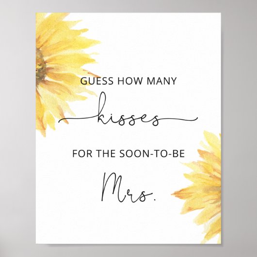 Zonnebloem hoeveel kussen vrijgezellenfeest wild poster (Voorkant)