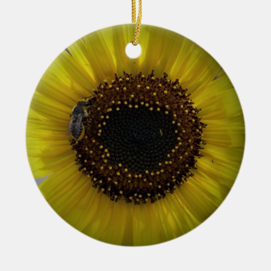 Zonnebloem hommel Bee 01 Ornament (Voorkant)
