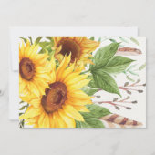 Zonnebloem hommel eerste 1e verjaardag uitnodiging (Achterkant)