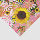 Zonnebloem hommel vlinder tissuepapier (Detail)