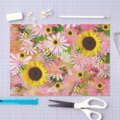 Zonnebloem hommel vlinder tissuepapier (Craft)