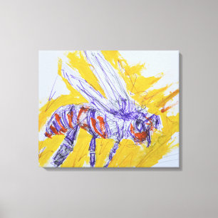 Zonnebloem Hommels Canvas Afdruk