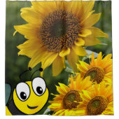 Zonnebloem Hommelsel Douchegordijn (Voorkant)