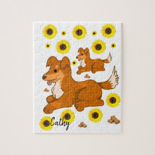 Zonnebloem Hondenpuzzels Legpuzzel (Verticaal)