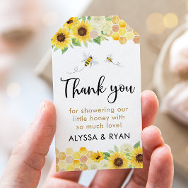 Zonnebloem Honey Bee Baby shower Cadeaulabel