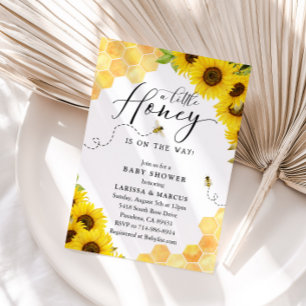 Zonnebloem Honey Bee Baby shower Kaart