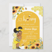 Zonnebloem Honey Bee Baby shower Kaart (Voorkant)