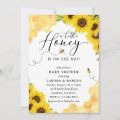 Zonnebloem Honey Bee Baby shower Kaart (Voorkant)