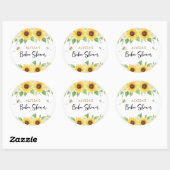 Zonnebloem Honey Bee Baby shower Ronde Sticker (Vel)