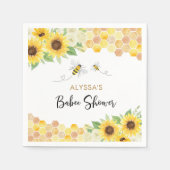 Zonnebloem Honey Bee Baby shower Servet (Voorkant)
