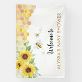 Zonnebloem Honey Bee Baby shower Spandoek (Verticaal)