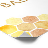 Zonnebloem Honey Bee Baby shower Welkom Poster (Hoek)