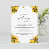 Zonnebloem Honey Bee Vrijgezellenfeest feest Kaart (Staand voorkant)