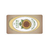 Zonnebloem Honey Label gestippeld op Oval Kraft Bo (Voorkant)