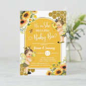 Zonnebloem Honing Bijen Geslacht onthullen Kaart (Staand voorkant)