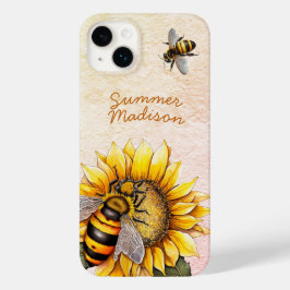 Zonnebloem Honing Bijen Zomer Bloemen Script Naam Case-Mate iPhone 14 Plus Hoesje