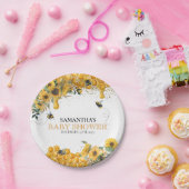 Zonnebloem honing van mama tot Waterverf Papieren Bordje (Feest)