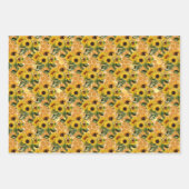 Zonnebloem Honingraat Bijenpatroon Bloemen Inpakpapier Vel (Voorkant)
