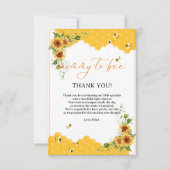 Zonnebloem Honingraat Mama-to-Bee Baby shower Bedankkaart (Voorkant)
