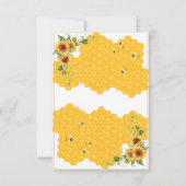 Zonnebloem Honingraat Mama-to-Bee Baby shower Bedankkaart (Achterkant)