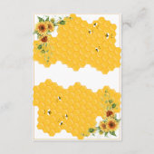 Zonnebloem Honingraat Mama-to-Bee Baby shower Informatiekaartje (Achterkant)