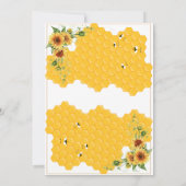 Zonnebloem Honingraat Mama-to-Bee Baby shower Kaart (Achterkant)