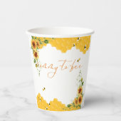 Zonnebloem Honingraat Mama-to-Bee Baby shower Papieren Bekers (Voorkant)
