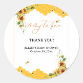 Zonnebloem Honingraat Mama-to-Bee Baby shower Ronde Sticker (Voorkant)
