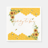 Zonnebloem Honingraat Mama-to-Bee Baby shower Servet (Voorkant)